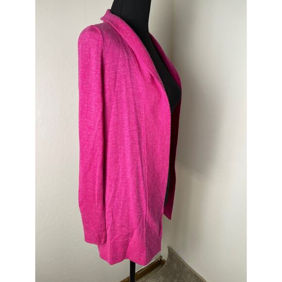 Talbots Women's Pure Merino Wool Knit Casual Classic Open Cardigan Fuchsia XS - Picture 3 of 7